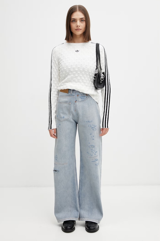 adidas Originals sweter z dodatkiem wełny damski KS6461. beżowy