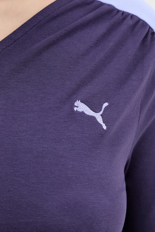 Puma longsleeve damski z bawełną Asymmetric Longsleeve 634623 fioletowy