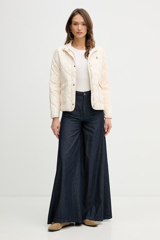 Mos Mosh longsleeve z jedwabiem Elaine 176370 beżowy SS26