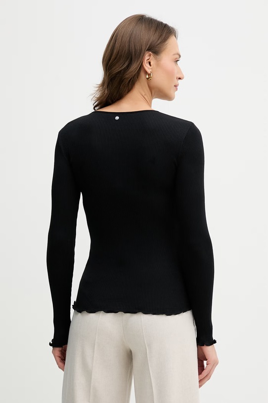 Odzież Mos Mosh longsleeve z jedwabiem Elaine 176370 czarny