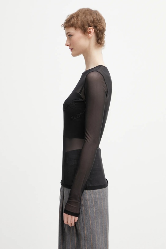 Jean Paul GAULTIER longsleeve Needles 26.01.W.TO433.M016 czarny SS26