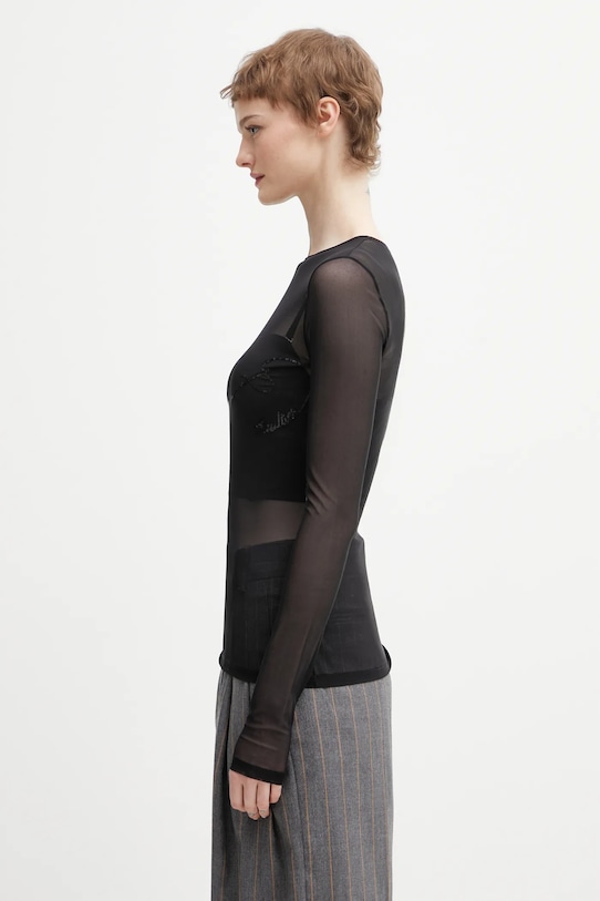 Jean Paul GAULTIER longsleeve Needles 26.01.W.TO433.M016 czarny SS26