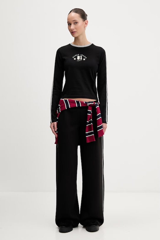 Guess Jeans longsleeve W6RI17.J1314 czarny SS26