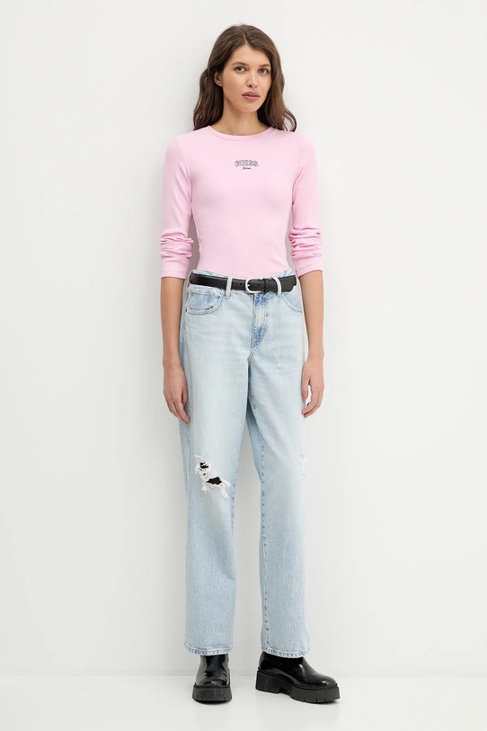Guess Jeans longsleeve W6RP22.KA0H1 różowy SS26