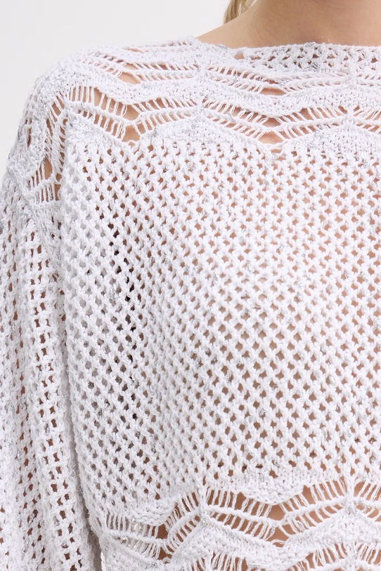 Marella sweter damski z bawełną Emme by Marella 2615361032200 biały