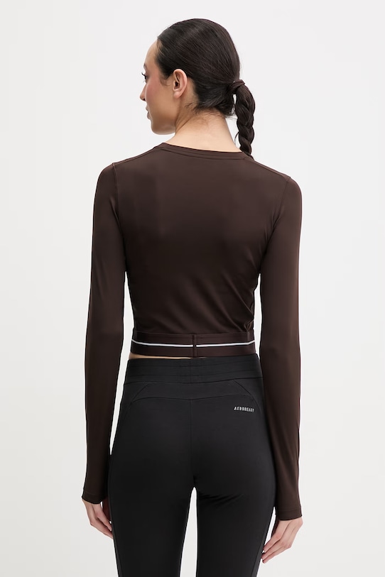 Ρούχα adidas Performance αθλητικό μακρυμάνικο γυναικείο KR0373 καφέ