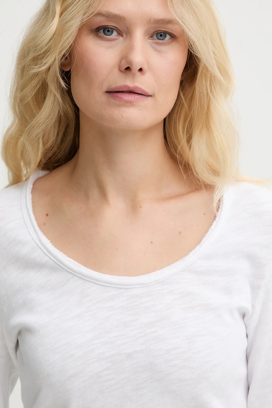 American Vintage longsleeve bawełniany biały SON02HG