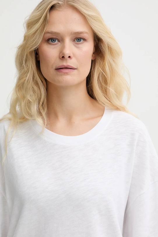 Bavlnené tričko s dlhým rukávom American Vintage biela SON02IG