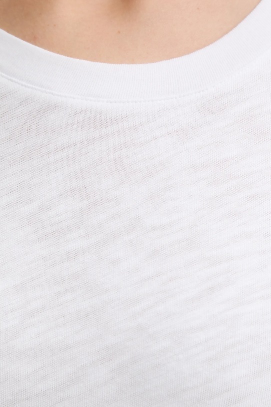 Bavlnené tričko s dlhým rukávom American Vintage SON02IG biela