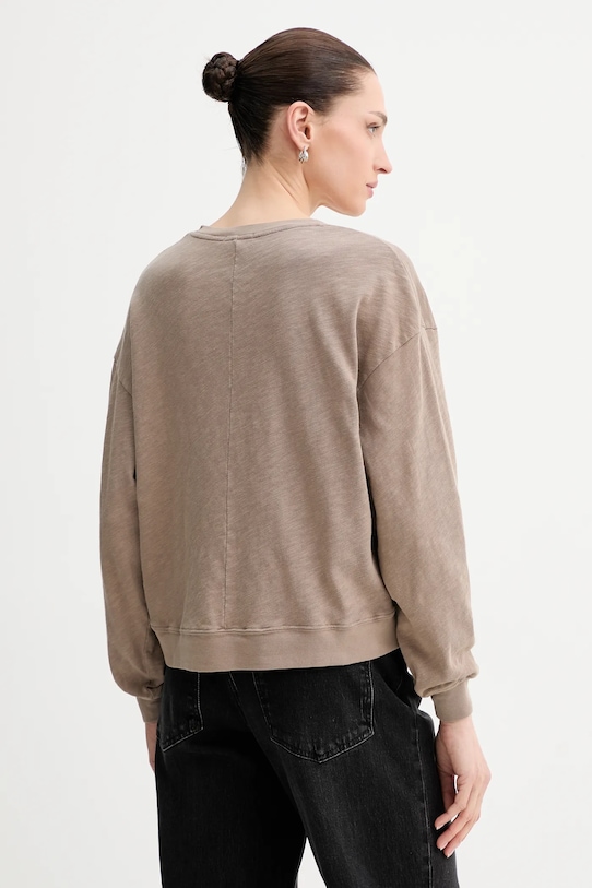 Odzież American Vintage longsleeve bawełniany SON02IG beżowy