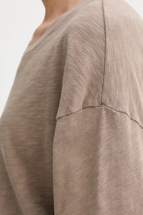 American Vintage longsleeve bawełniany SON02IG beżowy