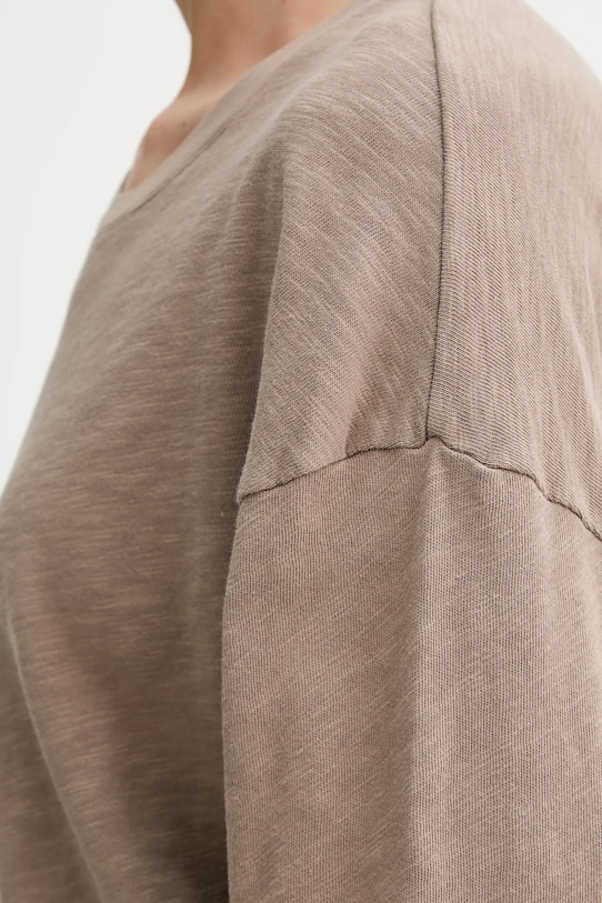 American Vintage longsleeve bawełniany SON02IG beżowy