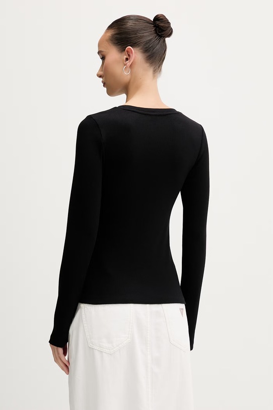 Одяг Guess Jeans лонгслів жіночий бавовняний W6GPZ4.KA0H1 чорний