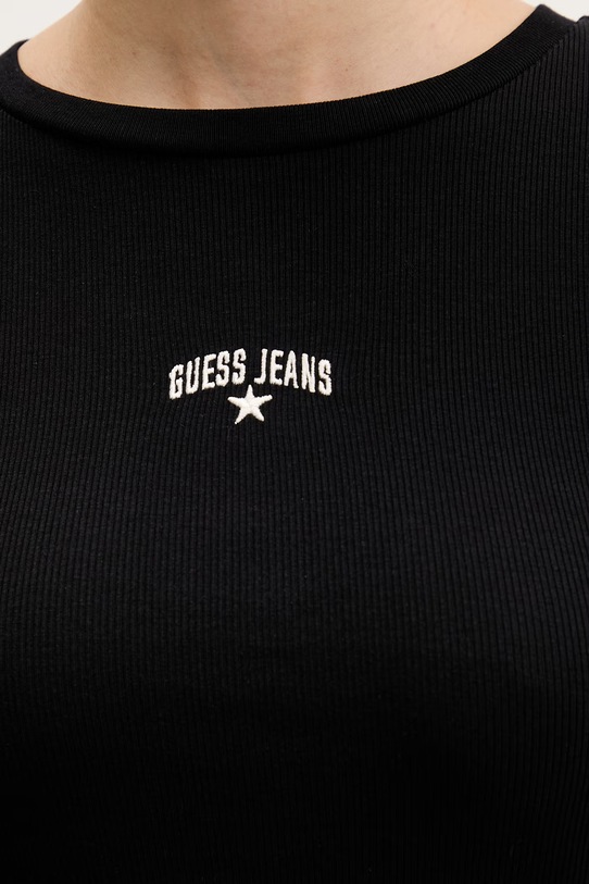 Guess Jeans лонгслів жіночий бавовняний W6GPZ4.KA0H1 чорний