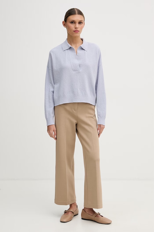 Sisley longsleeve damski z bawełny 19DUL300G niebieski SS26