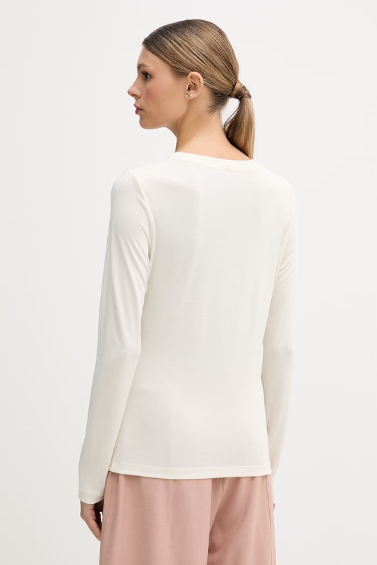 Odzież Sisley longsleeve damski 3YFAL108Q beżowy