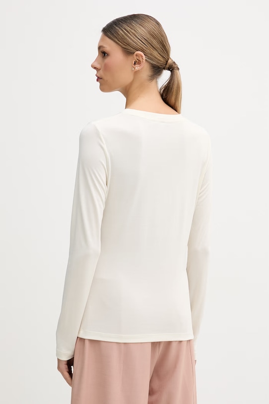 Odzież Sisley longsleeve damski 3YFAL108Q beżowy