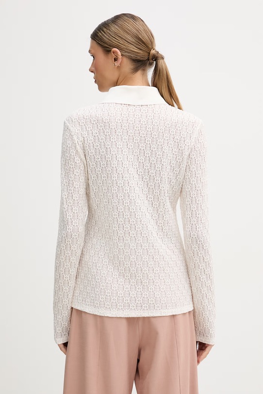 Odzież Sisley longsleeve damski 51KHLQ0AF beżowy