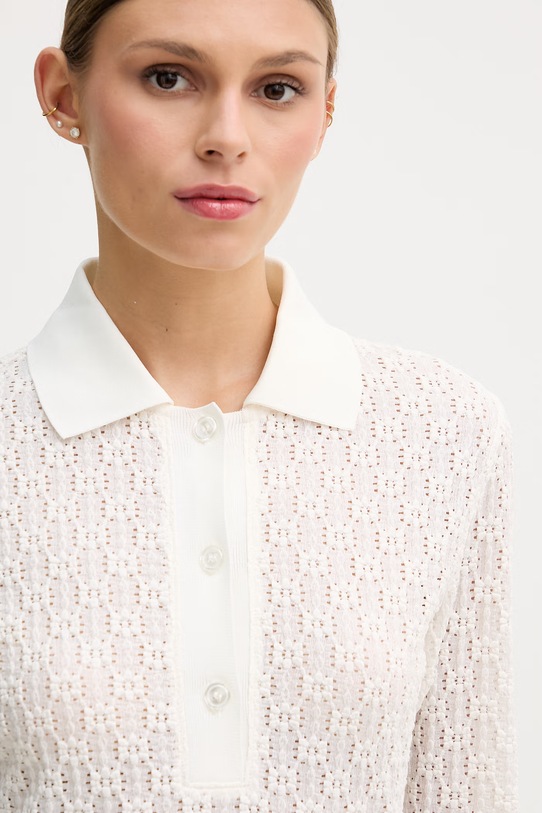 Sisley longsleeve damski beżowy 51KHLQ0AF