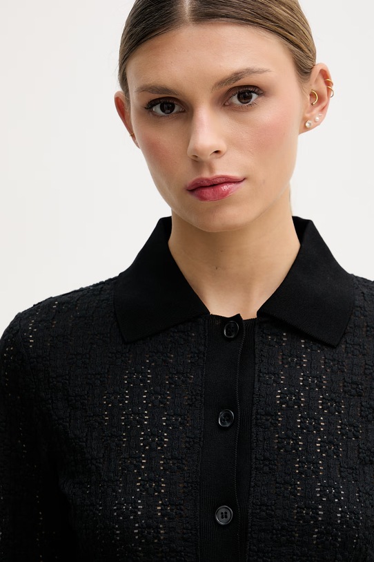 Sisley tričko s dlhým rukávom dámske čierna 51KHLQ0AF