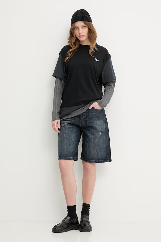 adidas Originals longsleeve damski bawełniany KV1178 czarny SS26