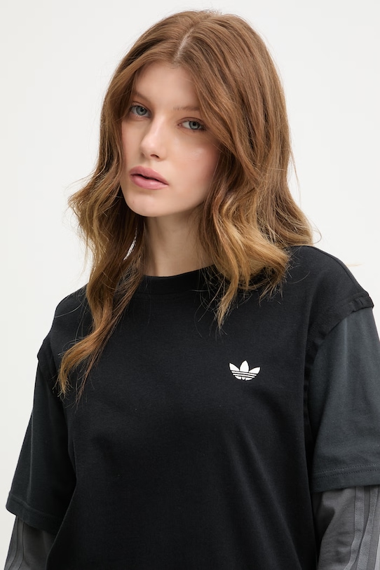 adidas Originals longsleeve damski bawełniany czarny KV1178