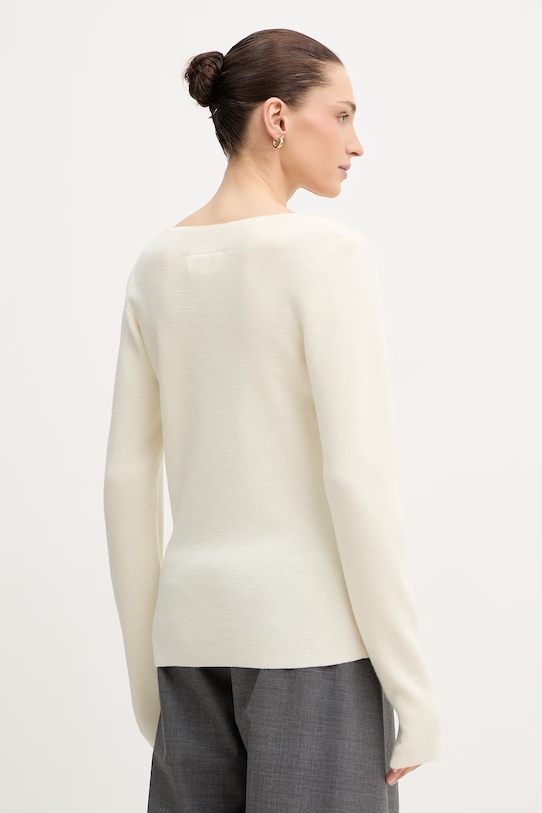 Odzież MM6 Maison Margiela sweter z dodatkiem wełny S52HN0014.M13211.102 beżowy