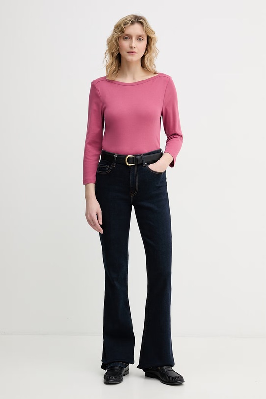 United Colors of Benetton longsleeve bawełniany 3GA8D10C4 różowy SS26