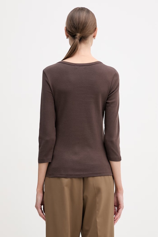 Odzież United Colors of Benetton longsleeve bawełniany 3GA8D10C4 brązowy