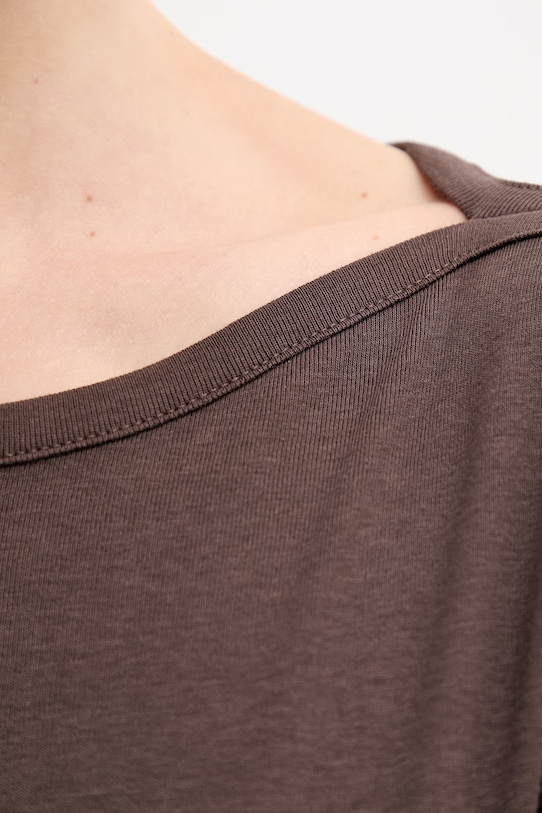 United Colors of Benetton longsleeve din bumbac 3GA8D10C4 maro