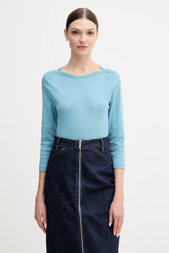 United Colors of Benetton longsleeve bawełniany bawełna niebieski 3GA8D10C4