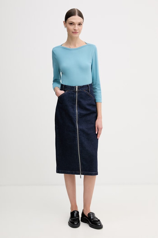 United Colors of Benetton longsleeve bawełniany 3GA8D10C4 niebieski SS26