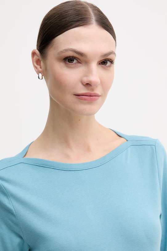 United Colors of Benetton longsleeve bawełniany niebieski 3GA8D10C4