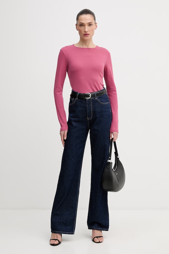 United Colors of Benetton longsleeve bawełniany 3GA8D10CF różowy SS26