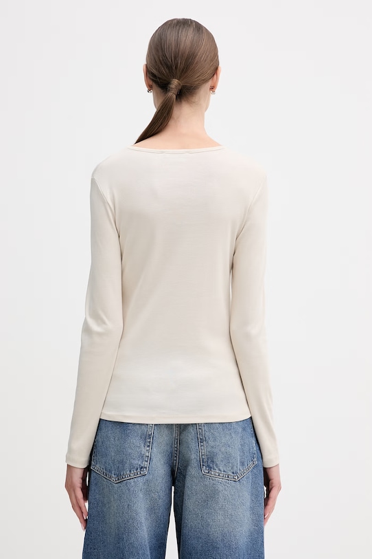 Oblačila Bombažna majica z dolgimi rokavi United Colors of Benetton 3GA8D10CF bež