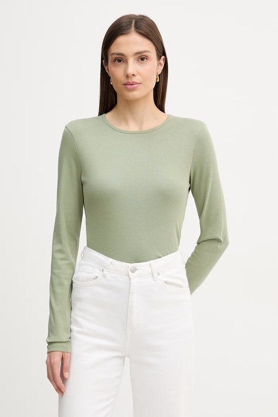 United Colors of Benetton longsleeve bawełniany bawełna zielony 3GA8D10CF