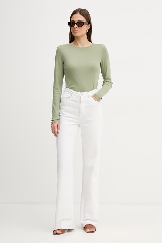 United Colors of Benetton longsleeve bawełniany 3GA8D10CF zielony SS26