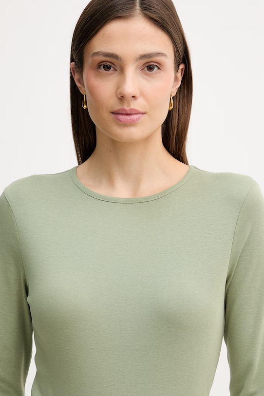 United Colors of Benetton longsleeve bawełniany zielony 3GA8D10CF