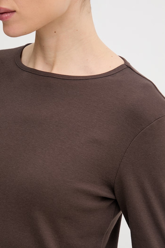 United Colors of Benetton longsleeve bawełniany 3GA8D10CF brązowy