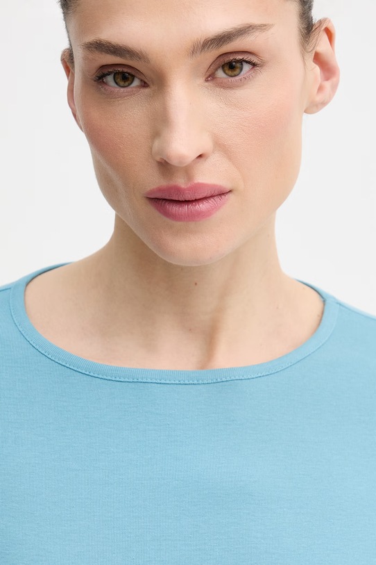 Bavlněné tričko s dlouhým rukávem United Colors of Benetton modrá 3GA8D10CF