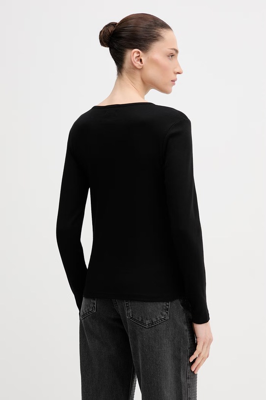 Abbigliamento United Colors of Benetton top a maniche lunghe in cotone 3GA8D10CF nero