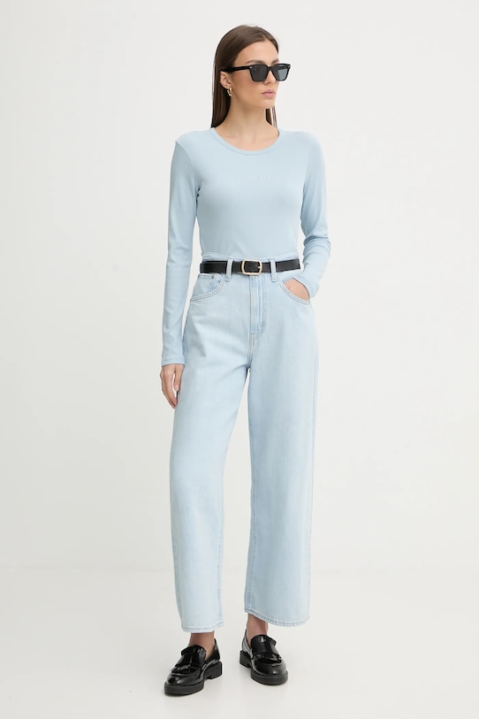 United Colors of Benetton longsleeve bawełniany 3GA8E16G0 niebieski SS26