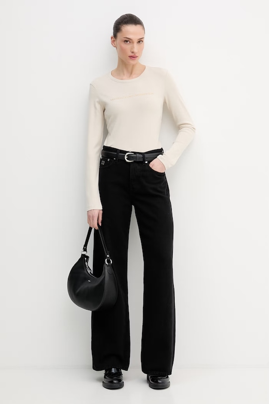 United Colors of Benetton longsleeve bawełniany 3GA8E16G0 beżowy SS26