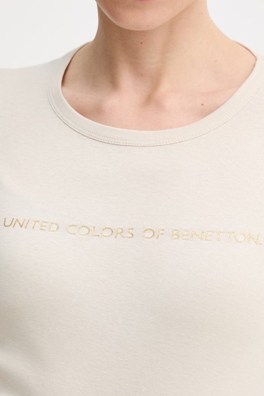 United Colors of Benetton longsleeve bawełniany 3GA8E16G0 beżowy