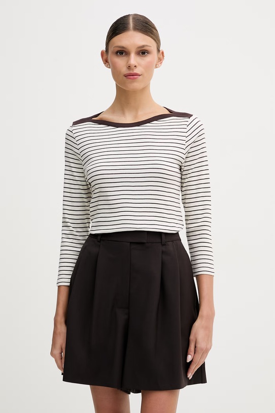 United Colors of Benetton majica dugih rukava za žene od pamuka bež 339PD10C4