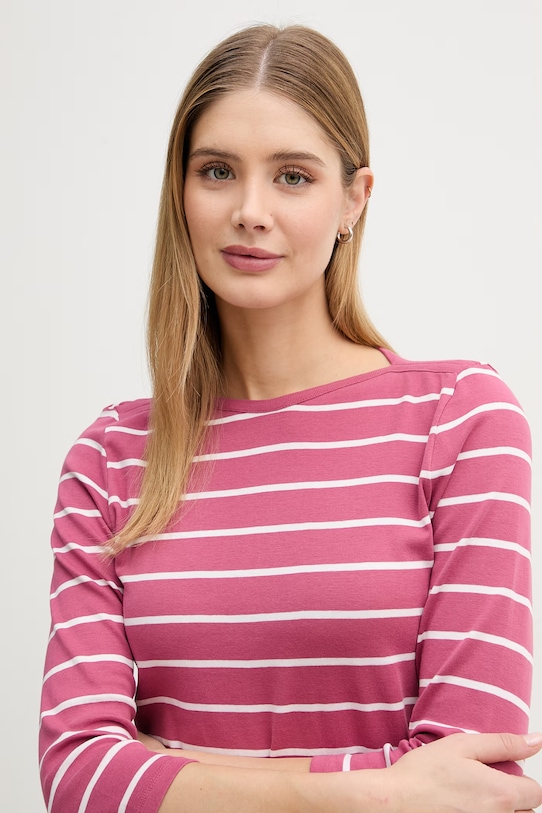 United Colors of Benetton longsleeve damski bawełniany różowy 339PD10C4
