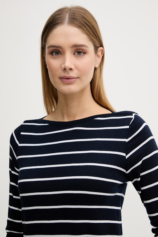 United Colors of Benetton majica dugih rukava za žene od pamuka mornarsko plava 339PD10C4