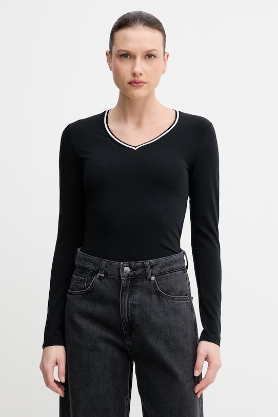 United Colors of Benetton longsleeve damskie z bawełną czarny 3ECMD4026