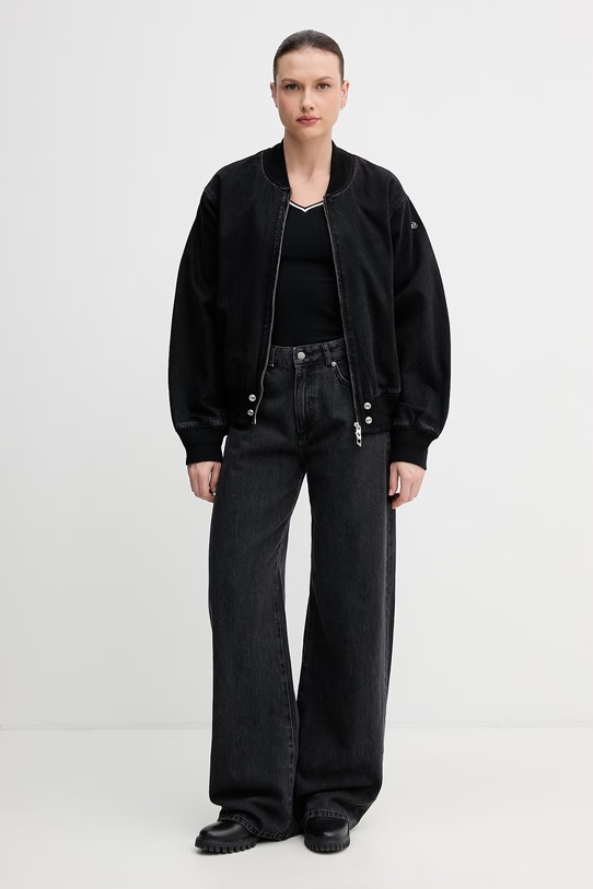 United Colors of Benetton longsleeve damskie z bawełną 3ECMD4026 czarny SS26