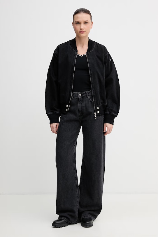 United Colors of Benetton longsleeve damskie z bawełną 3ECMD4026 czarny SS26